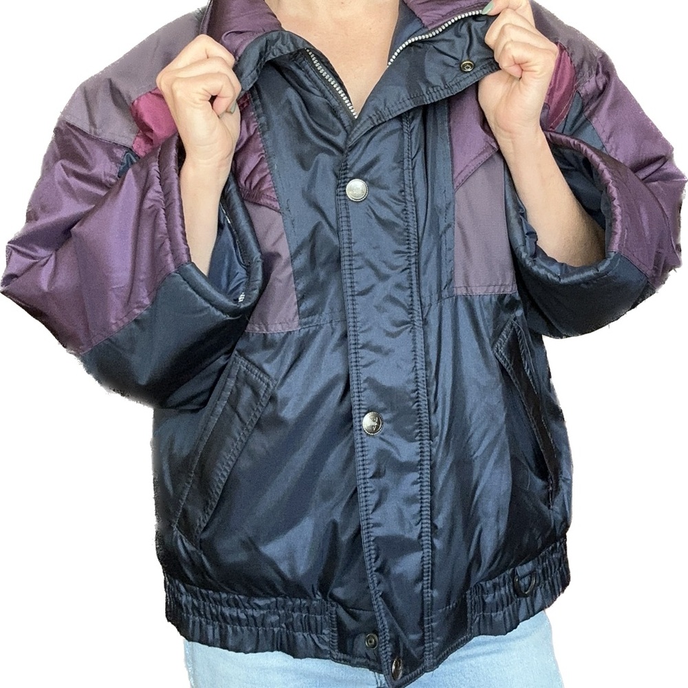 Vintage Extreme Limit 90’s Purple and Dark Blue Puffer Winter Jacket - Picture 3 of 14